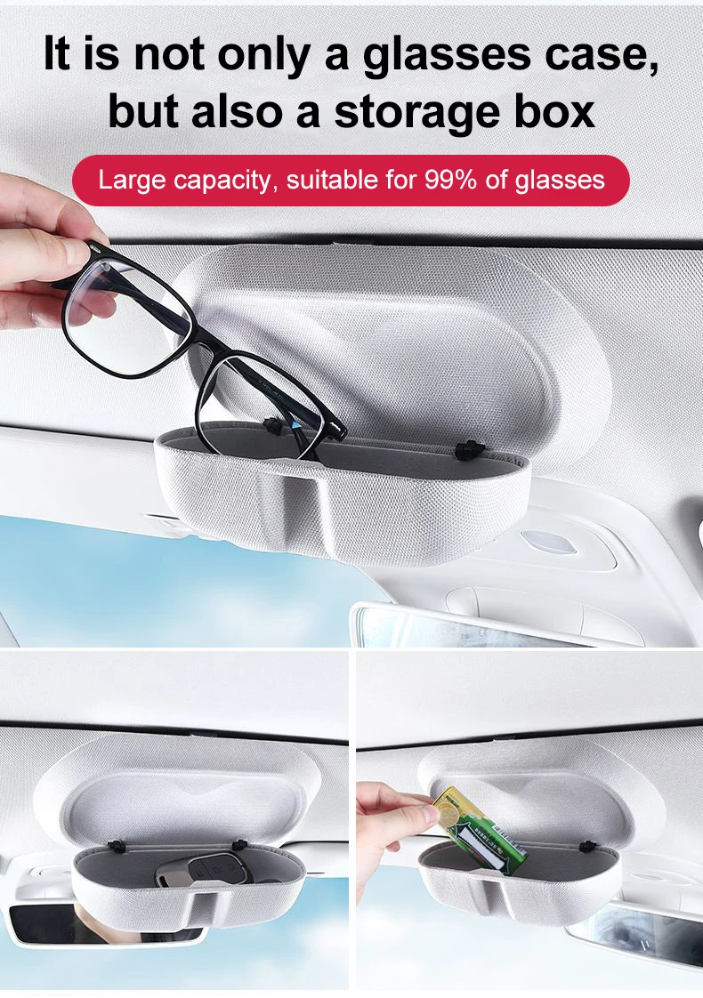 

For Leapmotor C10 2024 2025 2026 Glasses Spectacles Holder Box Car Interior Sunroof Suede Glasses Case Sunglasses Clip Organizer