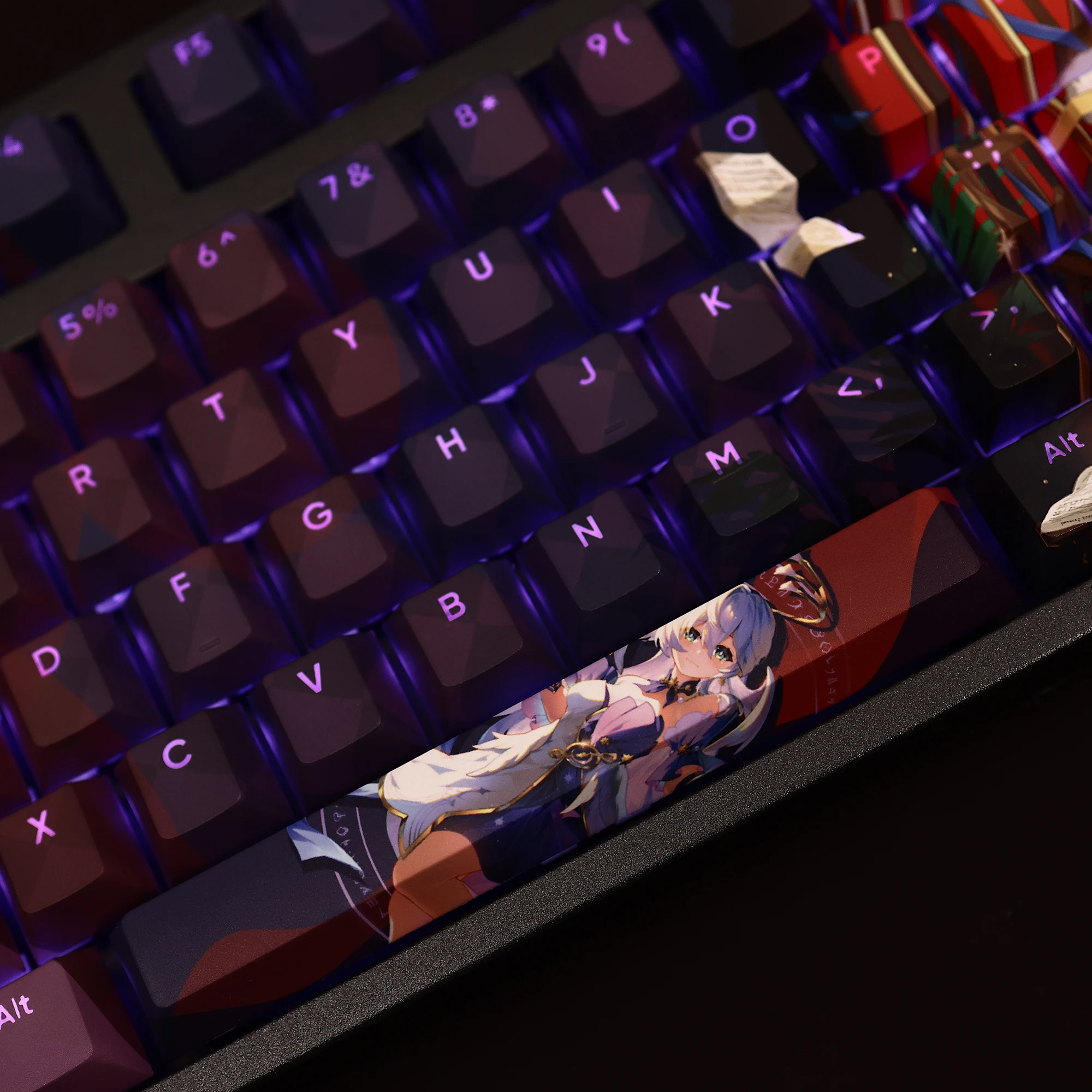 Imagem -02 - Honkai: Star Rail Robin Keycaps Custom Keycaps Pbt Cherry Profile para mx Switch Teclado Mecânico Faça Você Mesmo Jogo Anime Conjunto de 108 Teclas