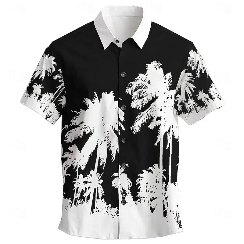 Advanced printed shirt breathable street loose fashion party shirt loose comfortable lapel Hawaiian shirt style men's short slee