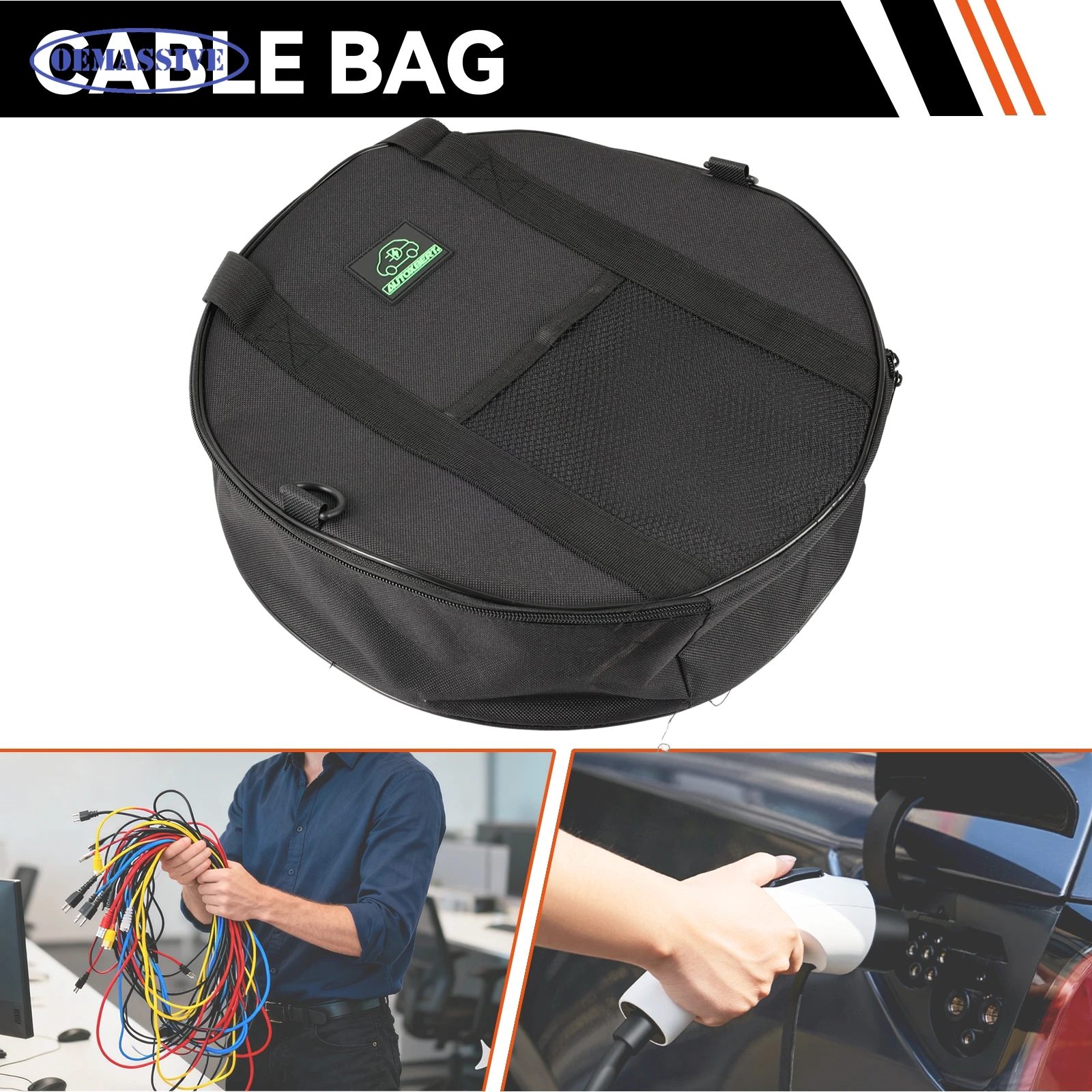

Водонепроницаемая сумка для хранения кабеля зарядного устройства для электромобилей, портативный чехол-органайзер для зарядного шнура для электромобиля, автомобильные аксессуары, прочный нейлон