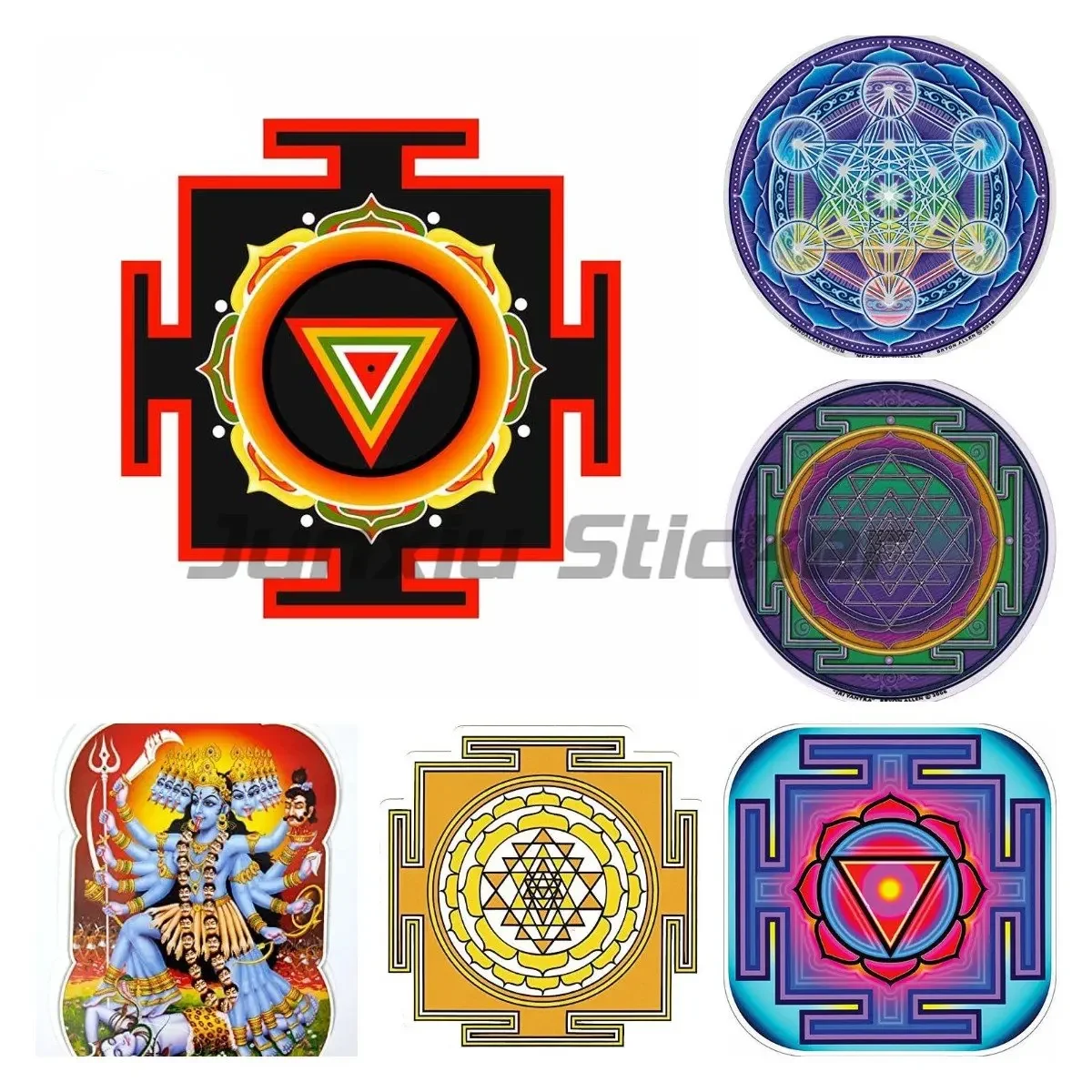 India Goddess Tara Yantra Amulet Vinyl Sticker for Car Bumper, Window, Laptop Decal