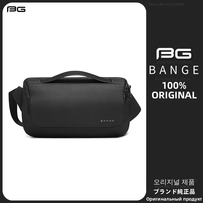 BANGE Fashion Business Men\'s Messenger Bag 9.7Inch iPad Anti-Theft Waterproof Teen Chest Bag Travel Casual Everyday Shoulder Bag