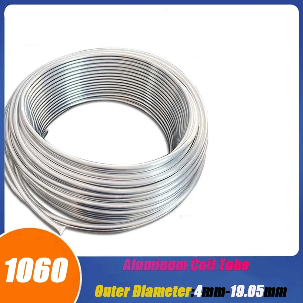 5Meter 1060 Soft Aluminum OD 4/5/6/8/9.52~19.05mm Coil Tube Air Conditioner Refrigerator Aluminum Lube Tube Coil Cooling Tube