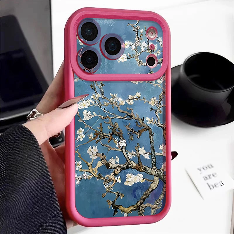 White Flowers Branches Case For iPhone 17 Pro Max Funda iPhone 16 Pro Max 11 12 13 14 15 16E 18 Shockproof Silicone Soft Cover