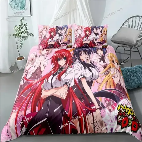 Exquisite 3D Anime High School DxD Wallpaper Print Bedding Set Duvet Cover Comforter Bed Youth Kids Girls Boys Gift741