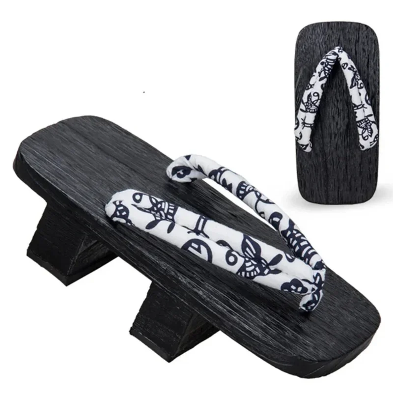 MeetLife Männer japanische Geta Clogs traditionelle Samurai Kimono Holz Flip Flops zwei Zähne Zehenschuhe orientalische Sandalen Hausschuhe MN5