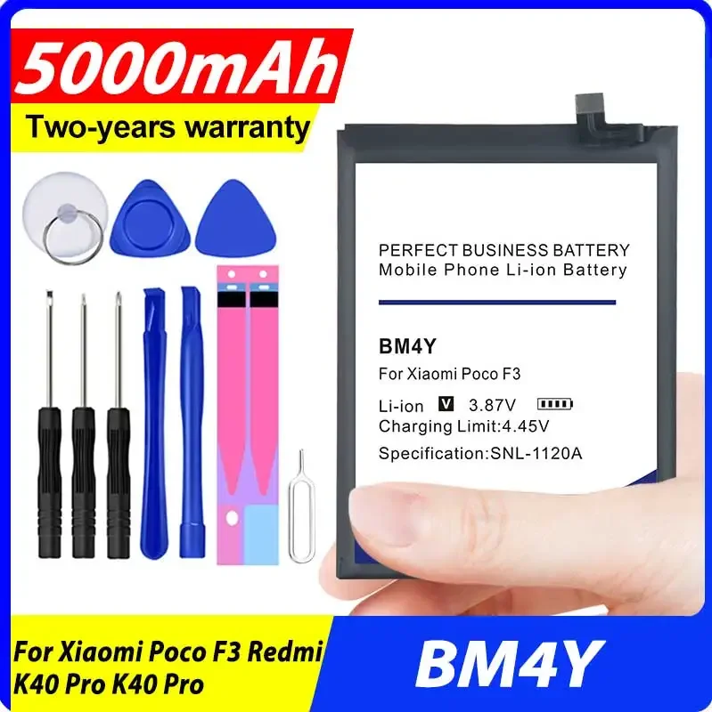 New BM4Y 5000mAh Replacement Battery for Xiaomi Poco F3 Redmi K40 Pro in Stock