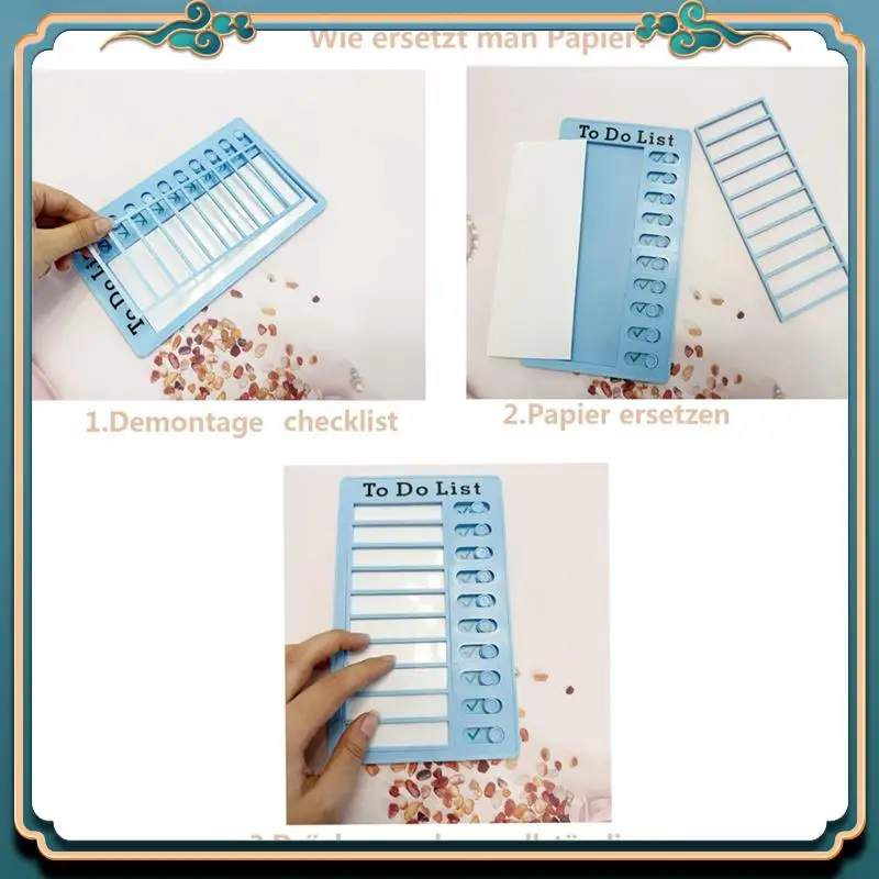 (Novo)-4 unidades de placa de lista de memorando apagável a seco, gráfico de tarefas, placa de lista RV com 10 papel apagável a seco