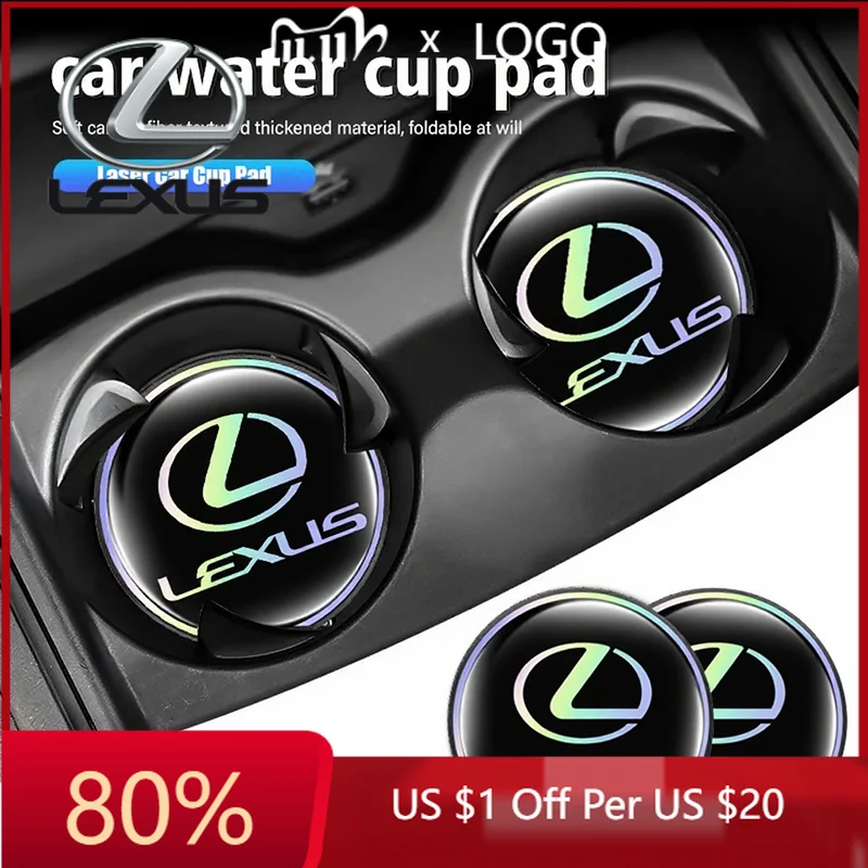 

Горячая новинка 2026: Наклейки для интерьера автомобиля (2 шт.), коврик-подстаканник, аксессуары для хранения в салоне авто для Lexus F SPORT ES RX NX LS UX LM LX G