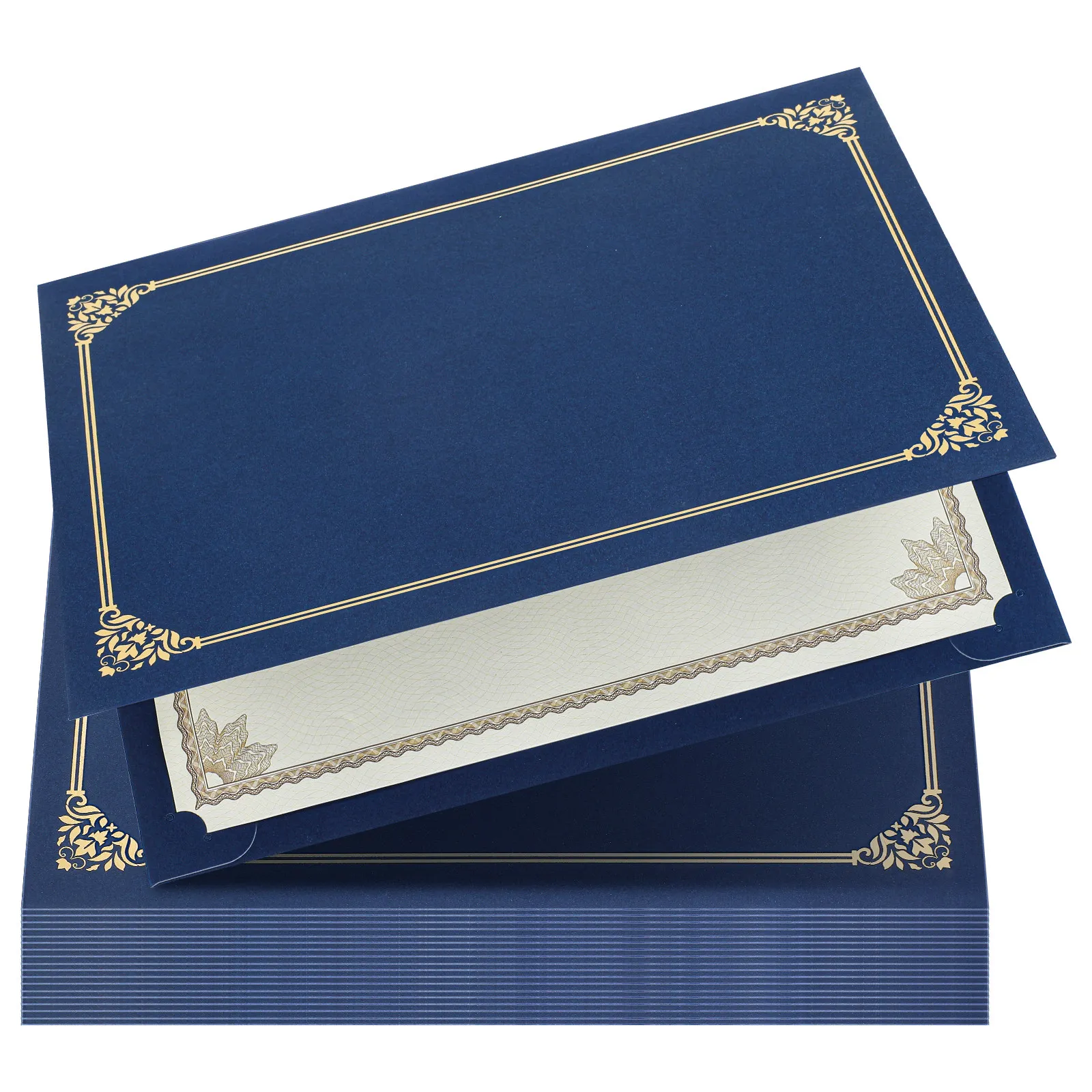 

30Pcs Certificate Holder Diploma Cover Elegant Foil Border Premium Paper Award Certificate Frame for Graduation Appreciation