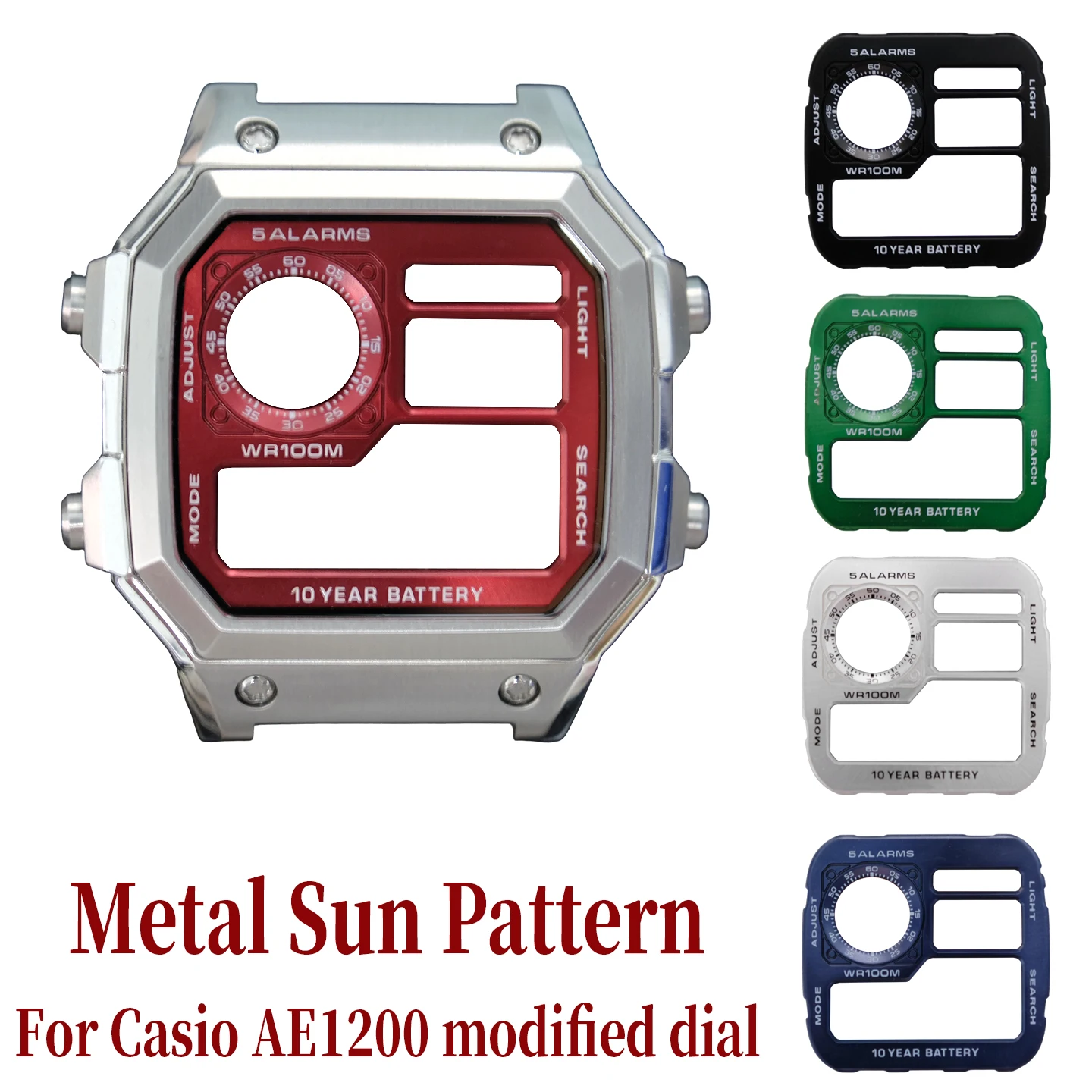 لـ Casio AE-1200 قرص 3299 تعديل الحركة الرئيسية المعدنية نمط الشمس حرفي دائرة صغيرة ملصق تغيير لون الفيلم #1