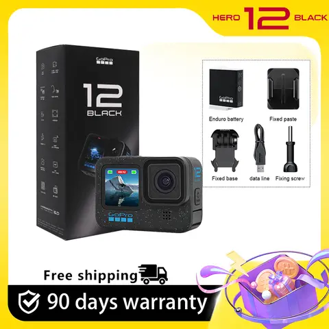 GoPro HERO12 Black Action Camera HyperSmooth6.0 5.3K60fps Videocamera per casco Go Pro12 da 27 MP