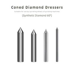 60° Cone Synthetic Diamond Grinding Wheel Dresser Pen Trimming Arc R Sharp Angle Cutter 3/6/8/10mm Shank Customizable