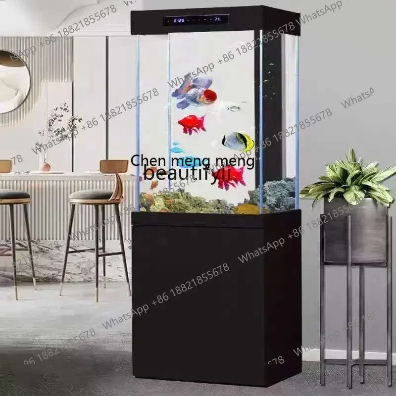 ss7486 new styleFish Tank Living Room Ecological Bottom Filter Floor Wall Home Landscape Super White Glass Vertical Square Aquar