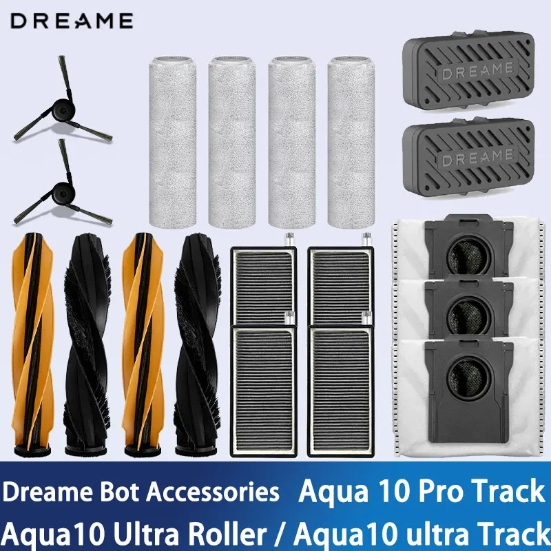 Dreame  BOT Aqua 10 Pro Track / Aqua10 Ultra Roller / Aqua10 ultra Track Vacuum Parts Brush Filter Bag Accessories