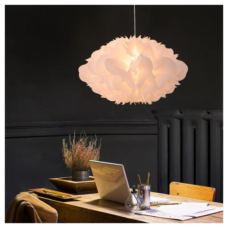 Nordic Style Romantic Flower Shape Pendant Lights Iron Art LED Living Room Bedroom Dining Hall Study Cosy Atmosphere Decor Lamps