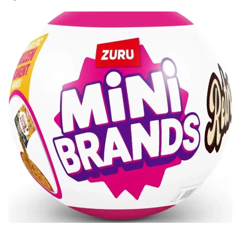 Капсула ZURU Mini Brands Retro, 2 шт., с 60+ загадочными мини-капсулами для сбора, настоящими лицензиями, редкими предметами коллекционирования, слепой пакет, от 3 лет