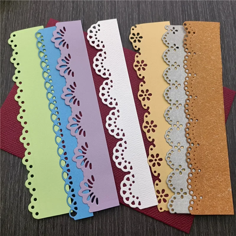 7Pcs/Set Lace Cutting Die Scrapbooking Die for DIY Album Paper Card Decorative Edge Frame Die Cut