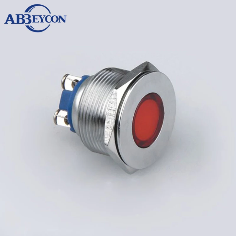 ABBEYCON 12V Metal Indicator Light With High Quality 28mm Waterproof Stainless Steel Pilot Light Screw Terminal 10pcs/lot