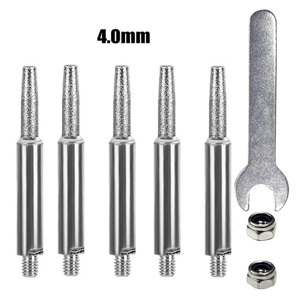 Imagem -03 - Cilíndrica Burr Chainsaw Sharpener Grinding Head Stone File Sharpener Parts 4.8 5.5 mm Pcs por Lote