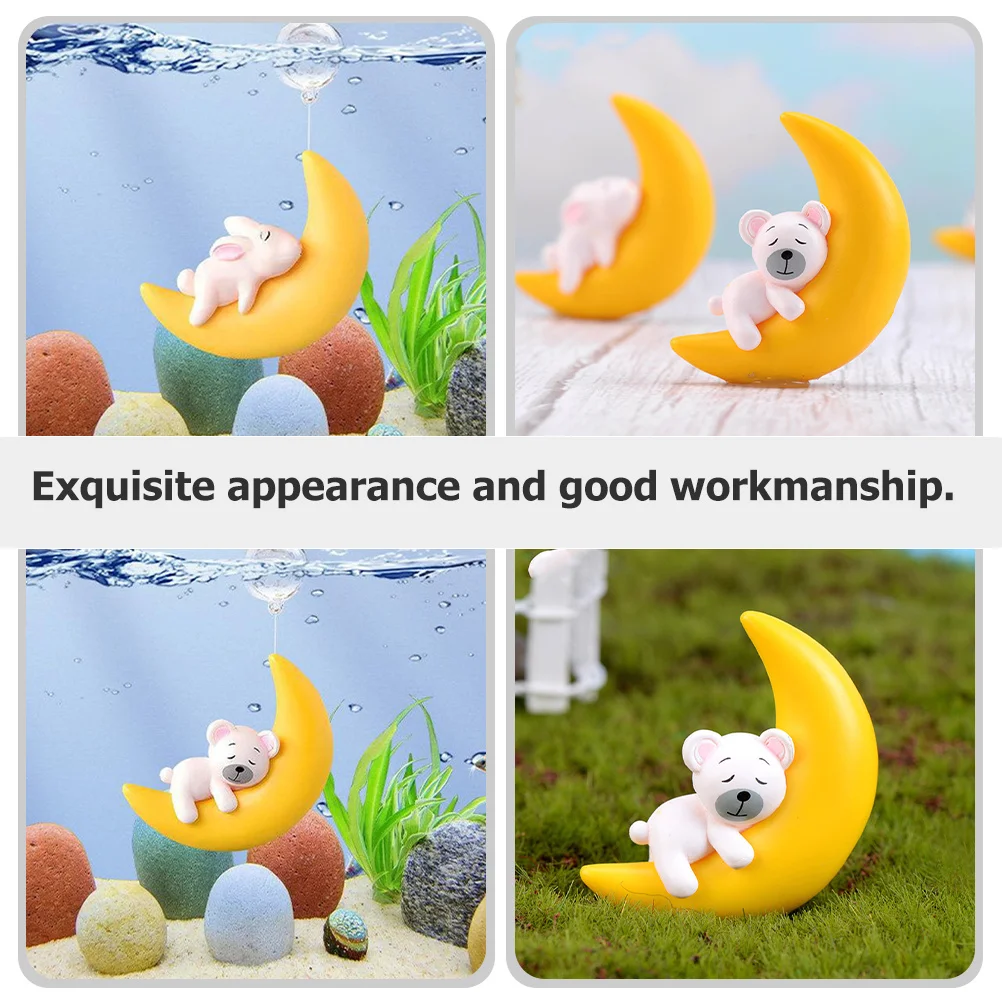 

2Pcs Floating Moon Bear Ornament Aquarium Decor Fish Tank Supplies Floating Decoration Craft Fish Tank Decors Aquarium Decor