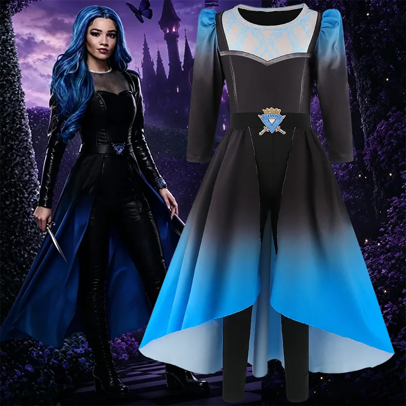 Costumes de cosplay d'Halloween Descendant 5, Dark Wonderland, même ensemble deux pièces, costumes de scène, costumes de spectacle de carnaval.