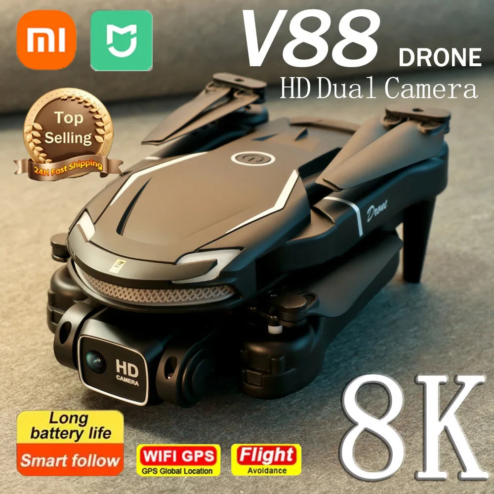 Xiaomi V88 Drone 8K HD Professional GPS Aerial Photography 5G Remote Control Aircraft Obstacle Avoidance Dual Camera Quadcopter