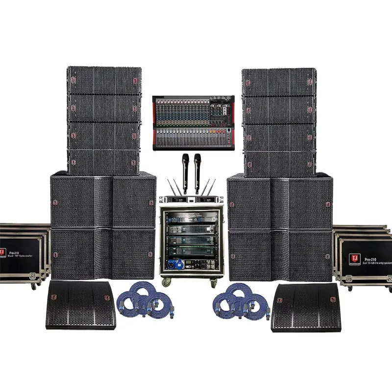 10 Inch Two-Way Waterproof Passive Line Array Speaker, Professional Audio Video System for Stage and Live Show Activities