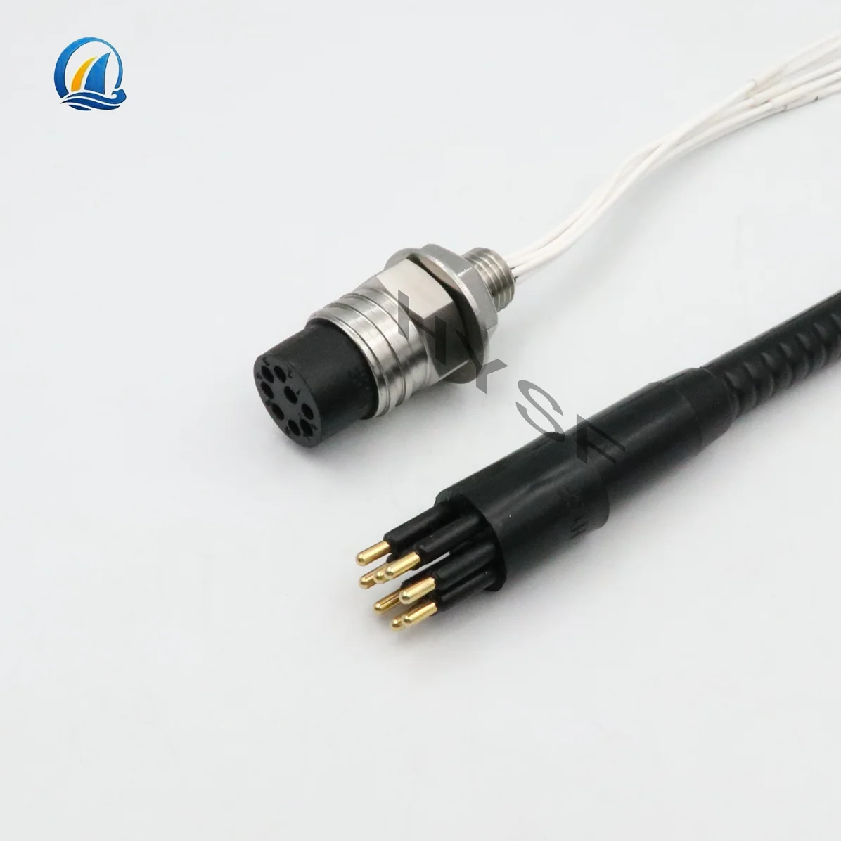 Micro 8-core watertight connector for deep-sea monitoring and exploration, underwater ROV capable of withstanding pressure up