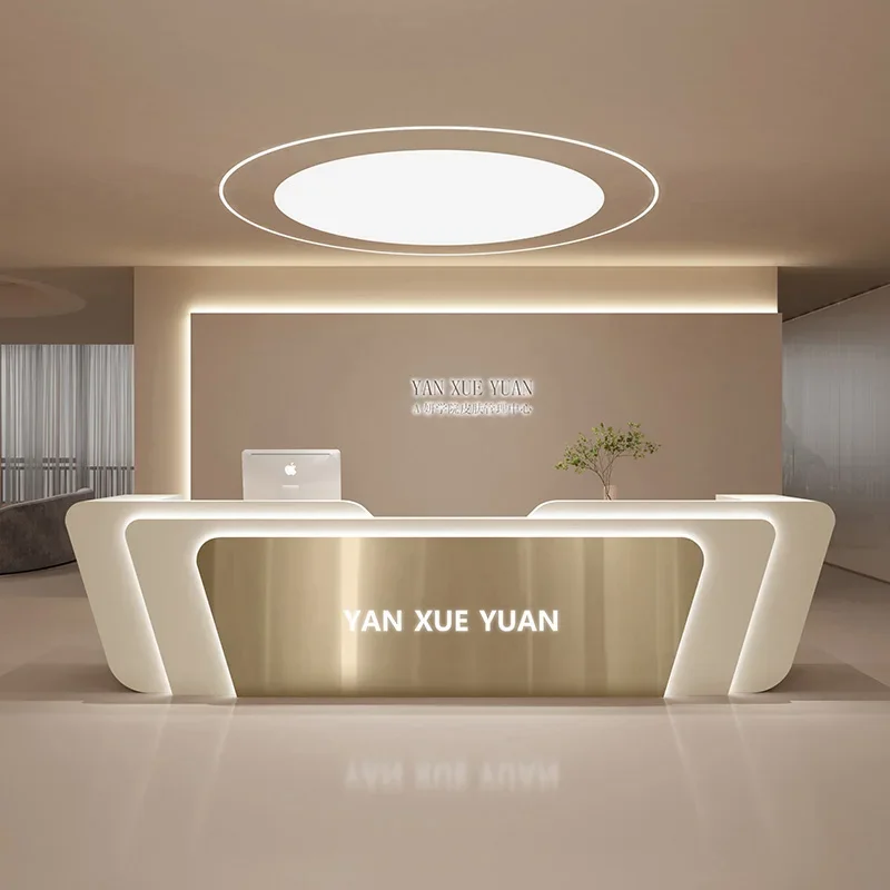 

Salon Reception Desk Lada Recepcyjna Beauty Institute Counter Reception Desk Trimui Smart Pro Customer Center Office Furniture