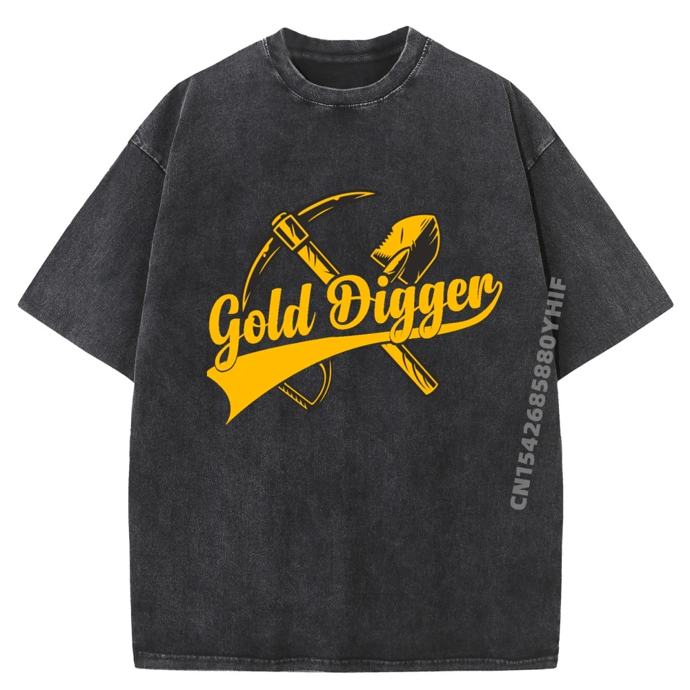 

Одежда Golden Batch с перекрещиванием и лопатой для Gold Digger, летняя стираная футболка с короткими рукавами, мужская группа