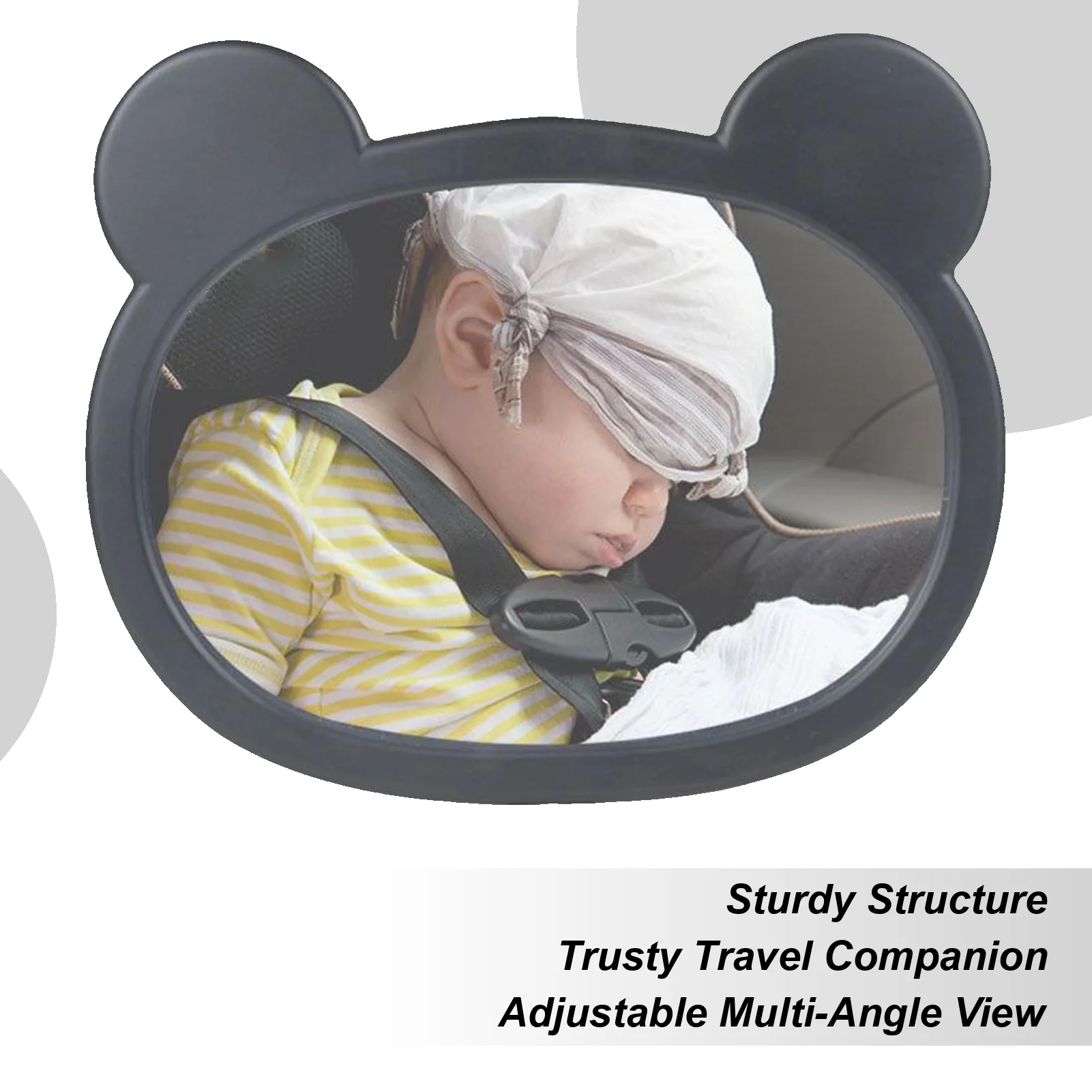

Baby Car Mirror 360 Degree Rotating Backseat Baby Mirror Rear Facing With Cartoon Frame Safety Observation Monitor Shatterproof