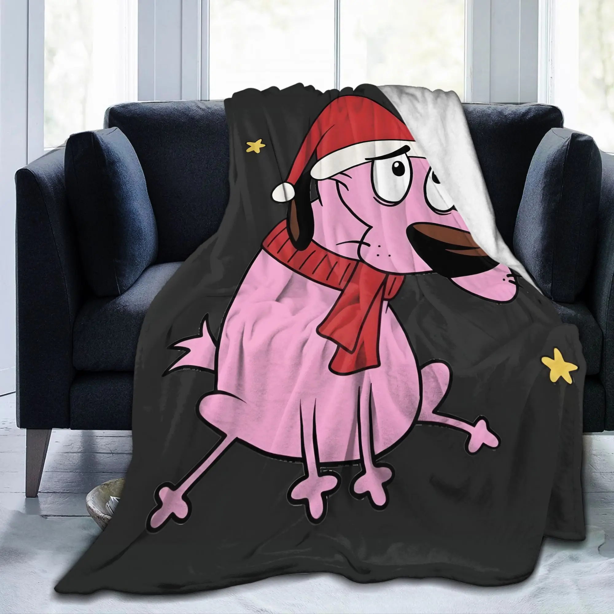 Custom Ultra-Soft Fleece Cartoon Christmas  Courage Throw Blanket Warm Flannel Animation Blankets for Bedding Office Couch Quilt