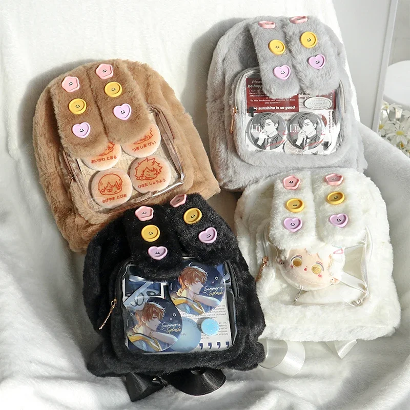 

Плюшевая прозрачная Mochila на каждый день, универсальная школьная сумка Mochilas Mujer Ita, сумки для девочек-подростков для женщин, индивидуальный рюкзак