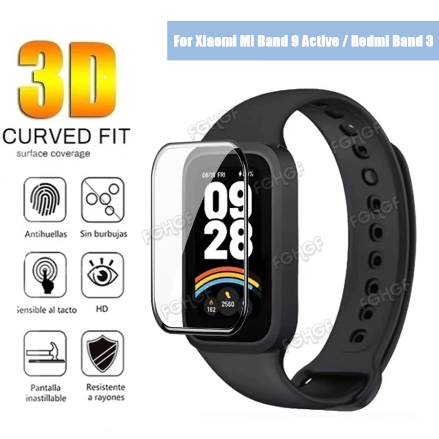Anti-scratch Screen Protector For Xiaomi Mi Band 9 Active Full Coverage Protective Film For Redmi Band 3 Accessories Not Glass