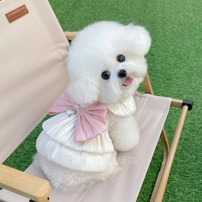 

Tulle Princess Dress for Pets, Cats Dogs Shimmering Cat Skirt Dress for Dog Teddy Bichon Spring Summer Outdoor Sun Protection