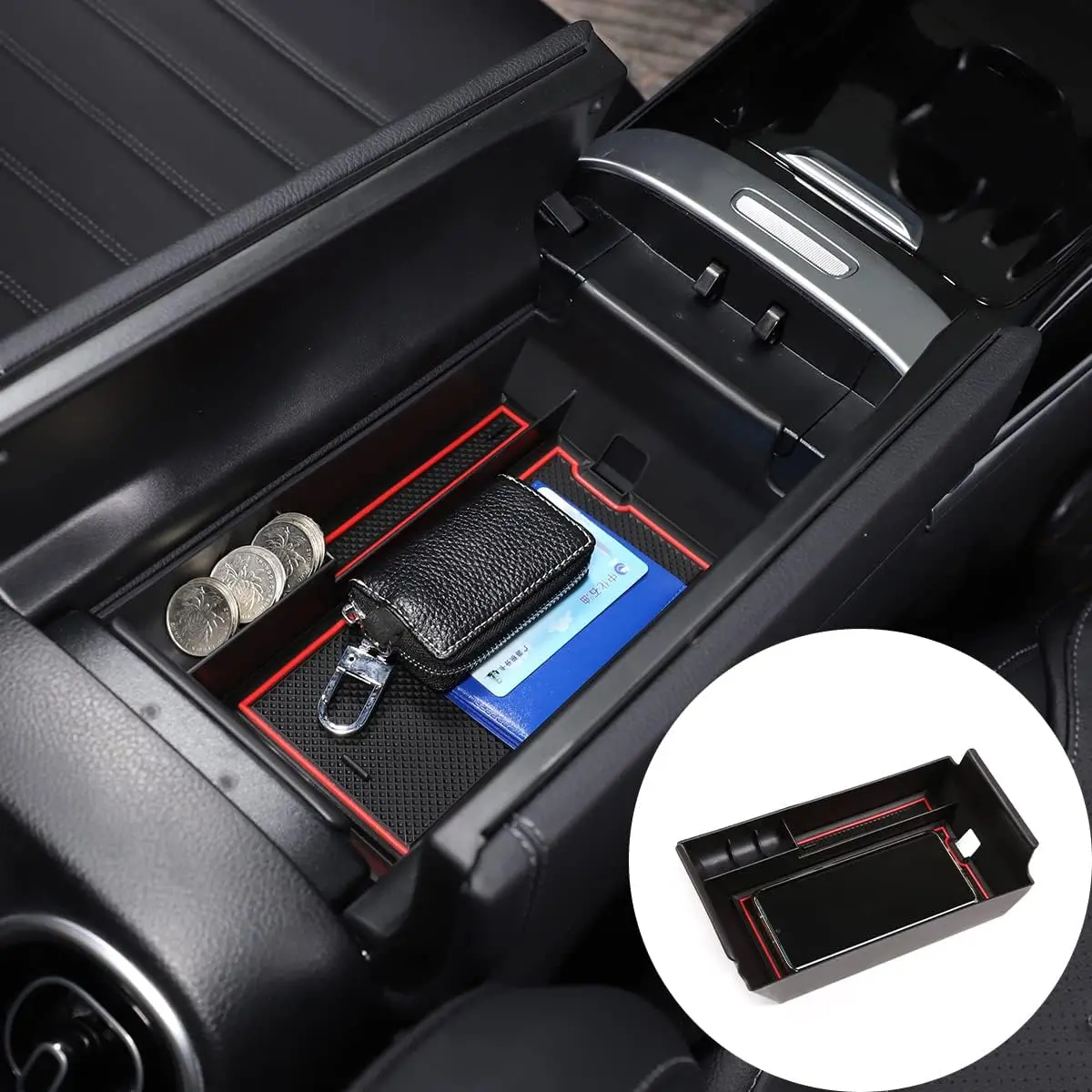 

Center Console Organizer Tray for Mercedes Benz C Class W206 C200 C220 2022 2023 2024 Armrest Secondary Storage Box Accessories