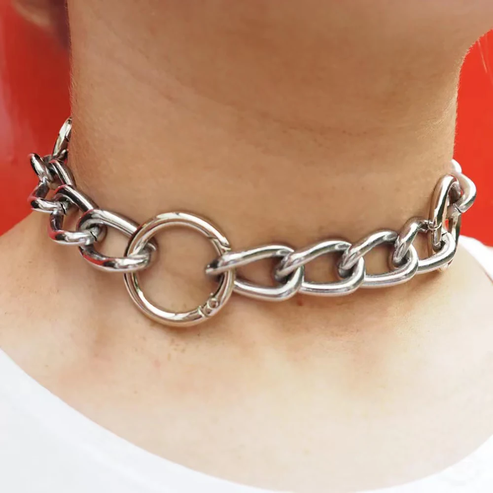 Metal Unisex Necklace Trend Personality Punk Hip Hop Fashion Riveted Choker Men's And Women's Fashion Personality