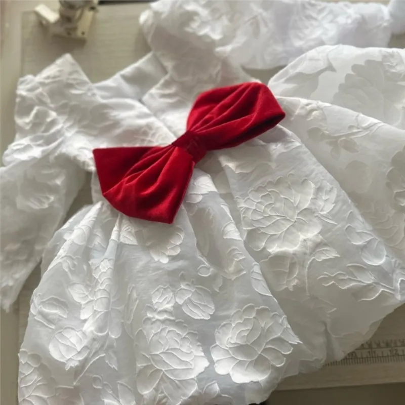 Baby Girl Princess Lace Tutu Dress Infant Toddler Child Long Sleeve Bow Vestido Xmas Wedding Birthday Party Baby Clothes 1-12Y - view 4