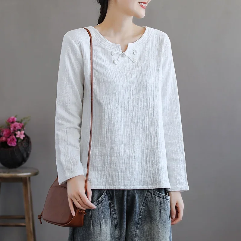ملابس على الطراز الصيني للنساء ، بلوزة شيونغسام ، قميص تقليدي ، هانفو قطني ، توبات نسائية صينية ، ، من من من من من القطن الصيني ، من من من من من من