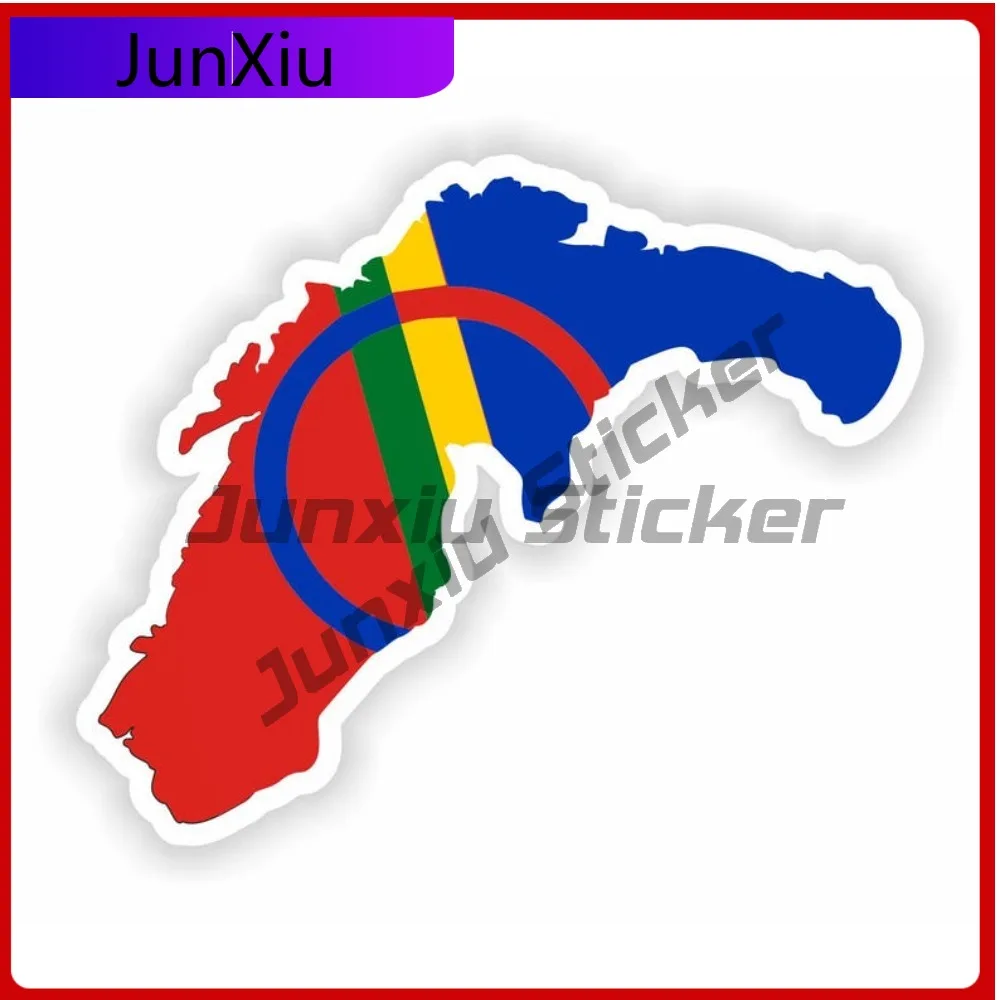 

Sapmi National Emblem Map Flag Shape And Outline Stickers Waterproof Decals Sapmi Nacional Flag Motorcycle Bumper Suv Window Pvc