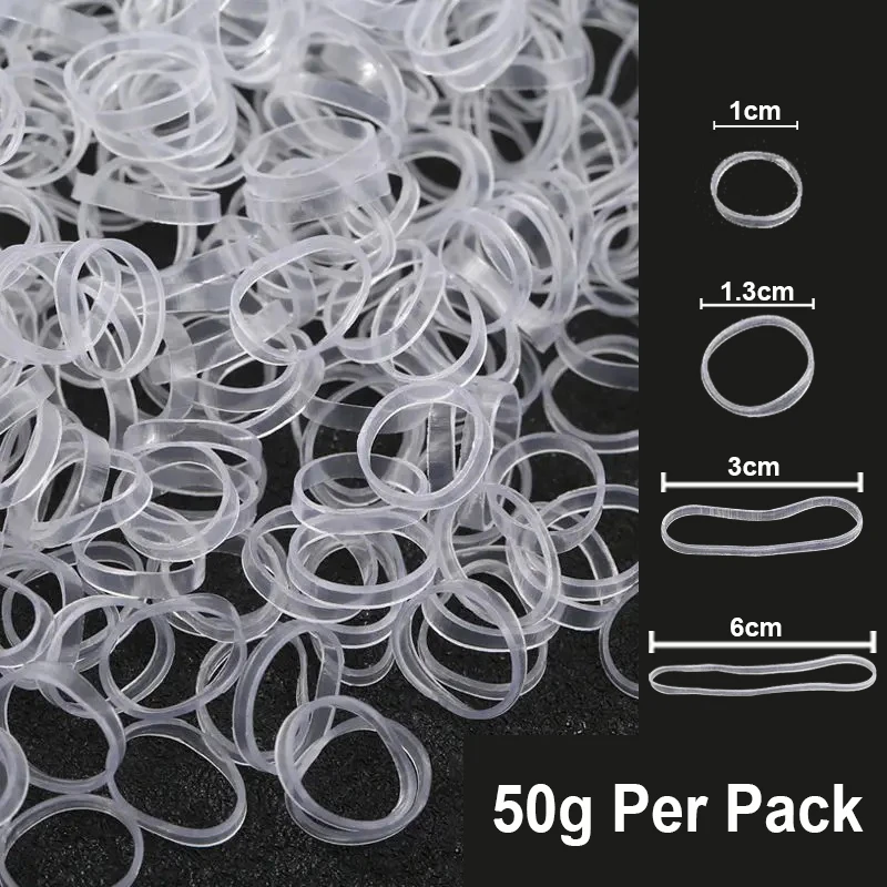 Large medium small Transparent white rubber band disposable hair ring bundle product environmentally friendly durable leather