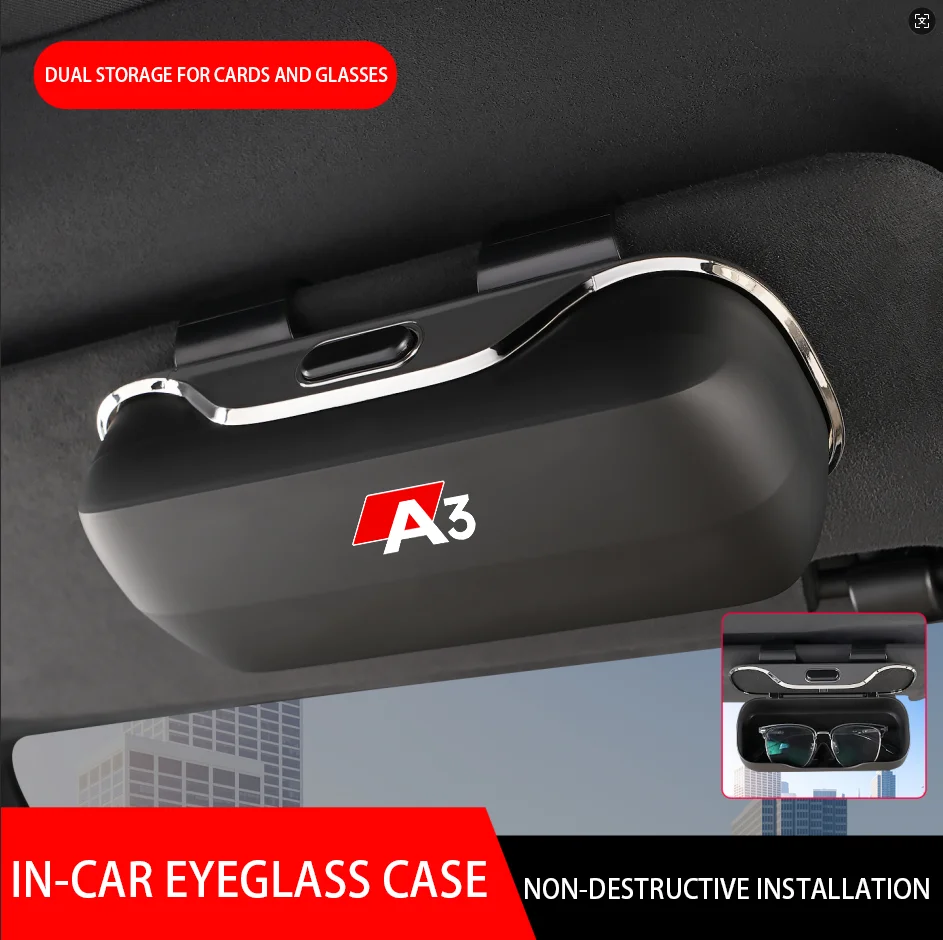

Suitable for Audi car glasses case A3 A2 sun visor sunglasses clip car interior driver glasses clip sunglasses car storage box g