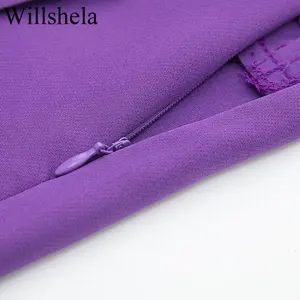 Asymmetrische Seite Reißverschluss Willshela-sieben, hohe Taille, weibliche schicke Shorts, monochrom, Vintage-Mode 6 Damenbekleidung für die freie Marktkleidung - №1 - №1