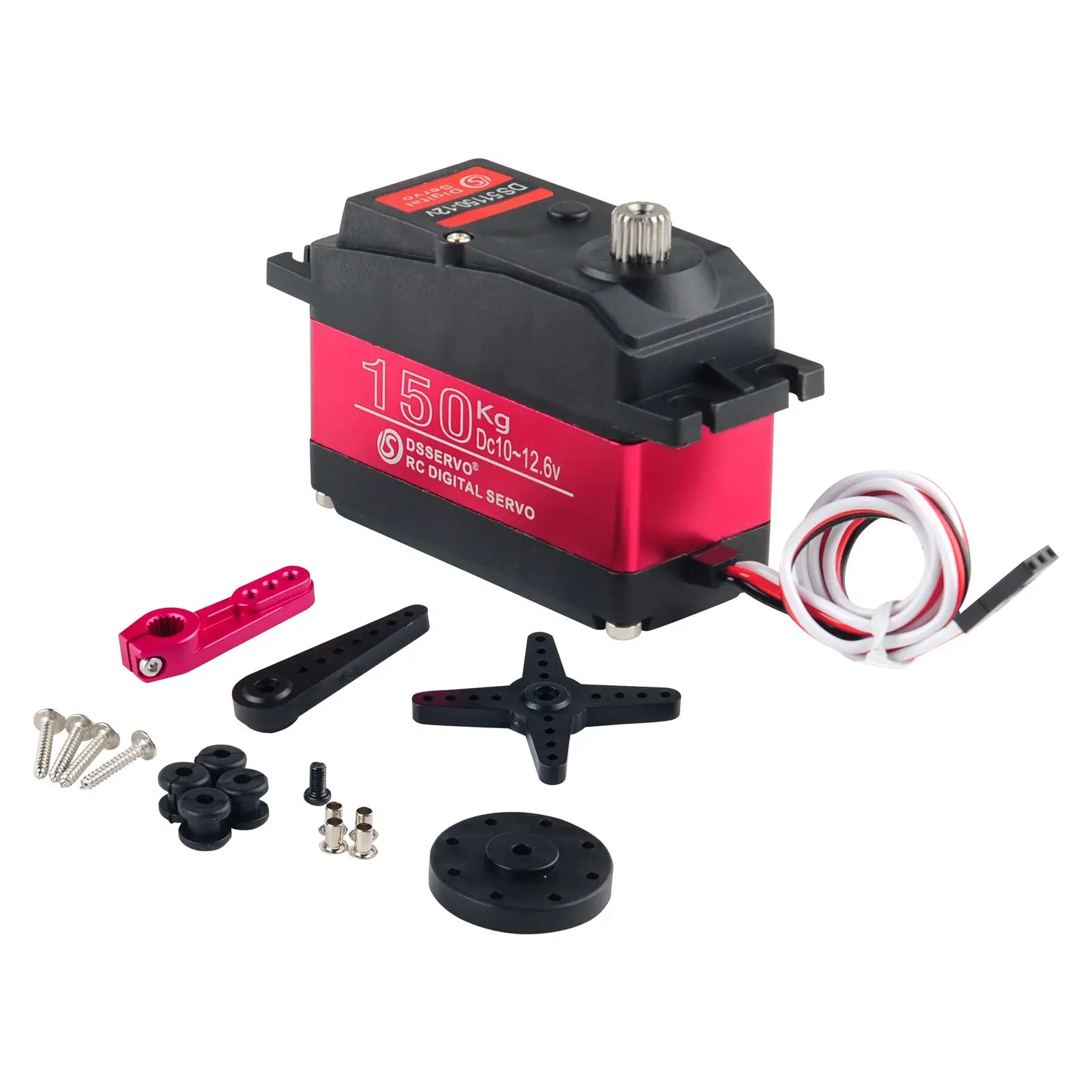 

150kg.cm Digital Metal Robotic Servo 12V 180/270 Degree Waterproof IP66 with 25T Servo Arm for RC Drone Smart Car Robot