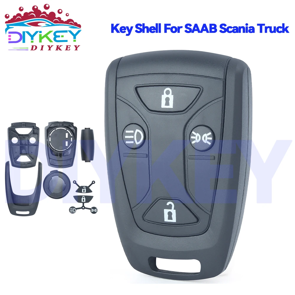 DIYKEY carcasa remota inteligente de 4 botones para camión SAAB Scania DC13 143 148 141 4X2 6X2R GRS905 R S G P Series reemplazar funda para llave Fob