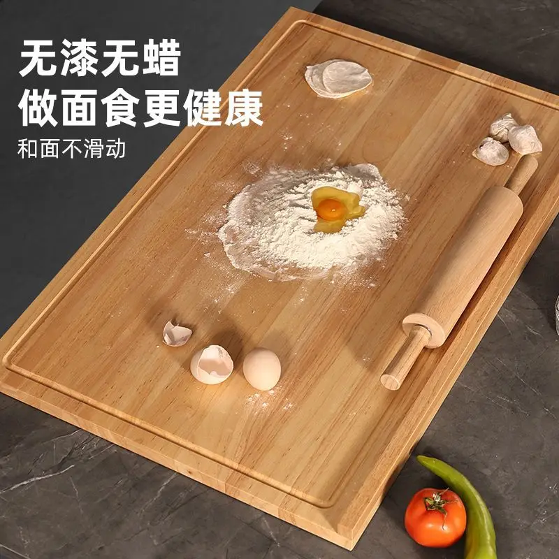 Large Wooden Pastry Board with Rolling Pin Nonstick Dough Kneading Cutting Kitchen Baking Tool for Bread Pizza Pasta Homemade