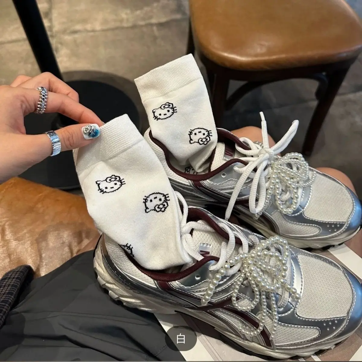 هالو كيتي جوارب لطيفة للنساء ، النسخة الكورية ، متعددة الاستخدامات ، أحادية اللون ، متوسطة ، الإضافية ، الربيع والخريف ، الطالب ، 6 أزواج