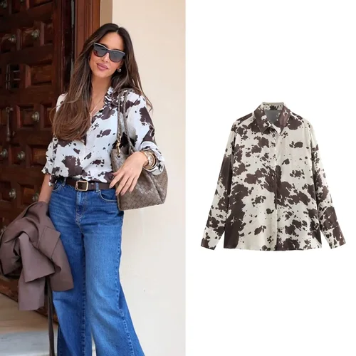 HXAO elegante Y2k 2 piezas conjuntos de falda 2025 camisas y blusas de manga larga de primavera para mujer falda Midi moda Casual falda de fiesta traje