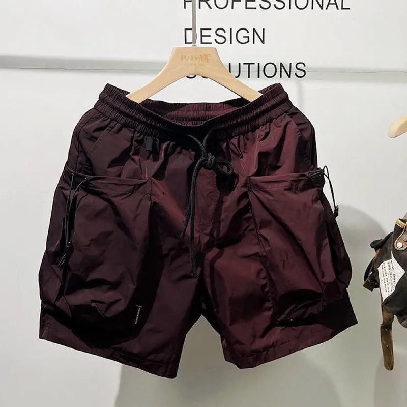 Men's Outdoor Workwear Short Pants Four-Way Stretch Quick Dry Wide Leg Shorts Summer Cool Feeling Cargo Shorts American Casual